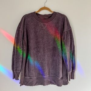 Aerie cozy good vibes oversized sweatshirt size Small in University Grey